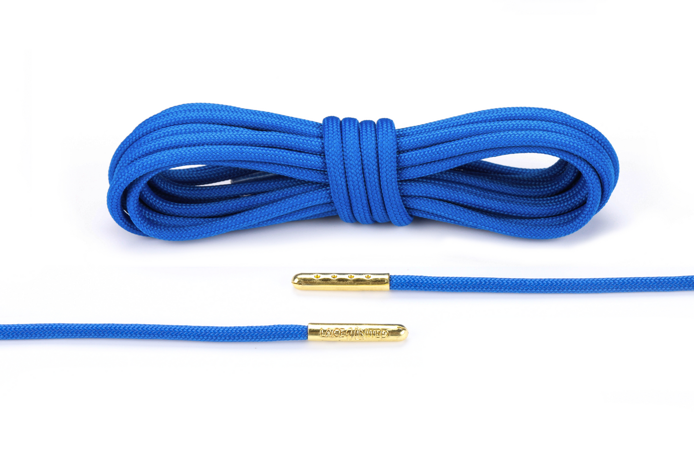 Royal Blue Round Laces - Gold Aglets