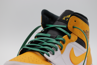 Green Premium Leather Laces - Gold Aglets