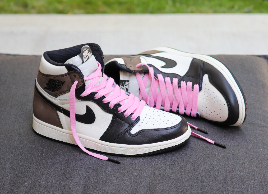 Pink and 2025 black shoelaces