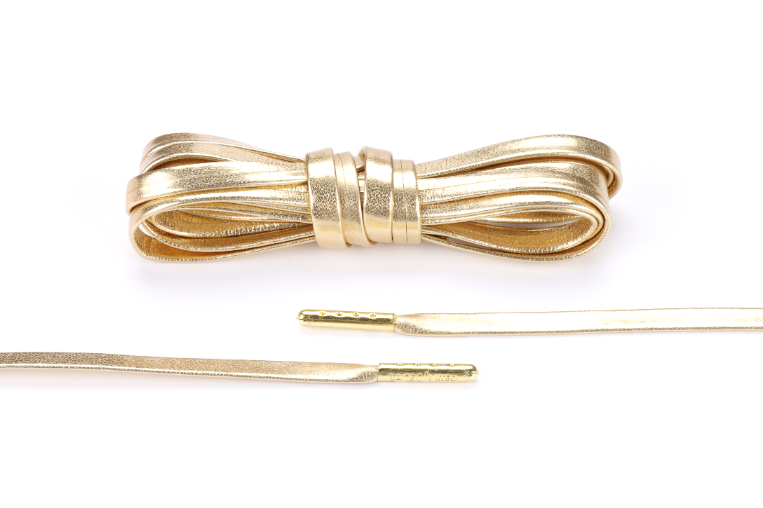 Gold Premium Leather Laces Gold Aglets Lace United