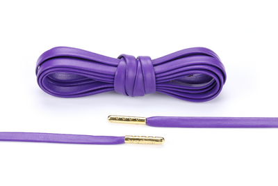 Purple Premium Leather Laces - Gold Aglets