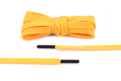 Yellow Gold Flat Laces - Black Aglets